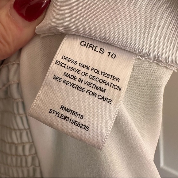 SWEET HEART ROSE Big Girl’s Floral Party Dress White Chiffon Pretty Girly, Sz 10 - Picture 11 of 15